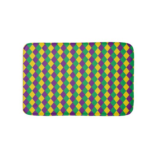 Mardi Gras Diamonds: Levendig feestelijk patroon Badmat (Voorkant)