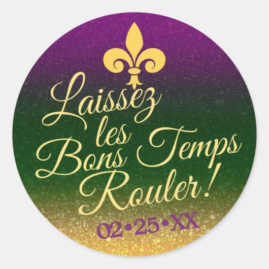 Mardi Gras Dikke Dinsdag | Party Favor Sticker (Voorkant)