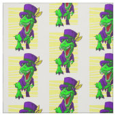 mardi gras dinosaur grappig trex stof (Swatch)
