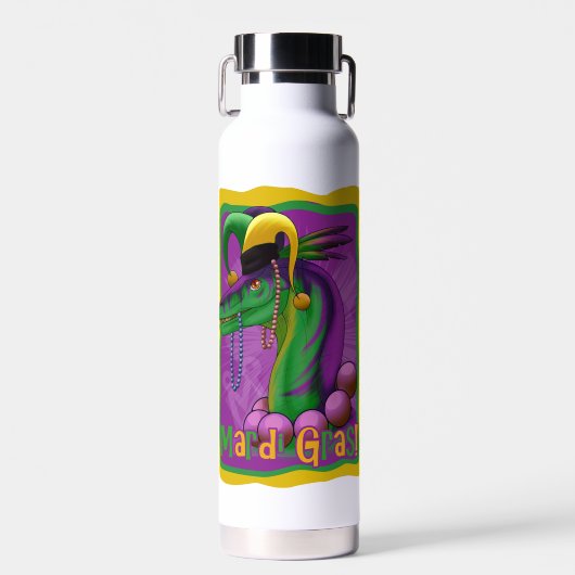 Mardi Gras Dinosaur Waterfles (Voorkant)