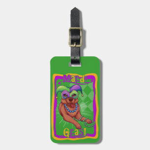 Mardi Gras Dog Bagagelabel