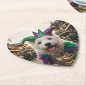Mardi Gras Dog Jester Costume Kartonnen Onderzetters (Gekanteld)