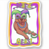Mardi Gras Dog Sticker (Voorkant)