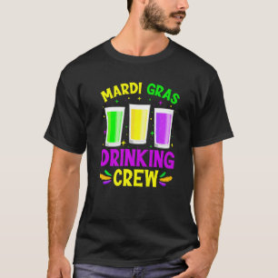 Mardi Gras Drink Crew Mask Kralen Mannen Vrouwen C T-shirt
