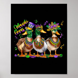 Mardi Gras Duck Carnival Costume Louisiana Mannen  Poster