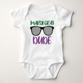 Mardi Gras Dude // Leuke Schattigee Mardi Gras Car Romper (Voorkant)