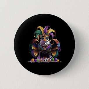 Mardi Gras Eagle Funny Mardi Gras Kostuum Mannen V Ronde Button 5,7 Cm