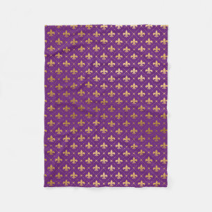 Mardi Gras Elegante Gouden Fleur De Lis Vierkanten Fleece Deken