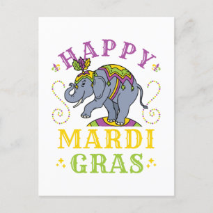 Mardi Gras Elephant Carnaval Briefkaart