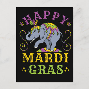Mardi Gras Elephant Carnaval Briefkaart