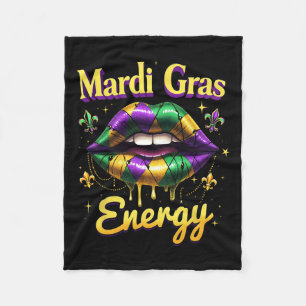 Mardi Gras Energie Carnaval Lippen Nieuw Orleans 2 Fleece Deken