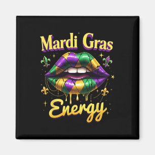 Mardi Gras Energie Carnaval Lippen Nieuw Orleans 2 Magneet