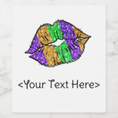 Mardi Gras Étiquettes de la bouteille de baiser (Étiquettes simples)