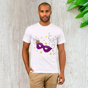 Mardi Gras Eye Mask Carnival Mannen T-Shirt