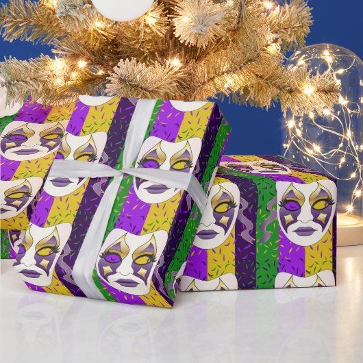 mardi gras face Sierkussen Cadeaupapier (Feestdagen)