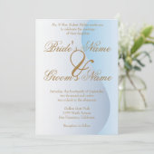 Mardi Gras Faire-part de mariage bleue (Debout devant)