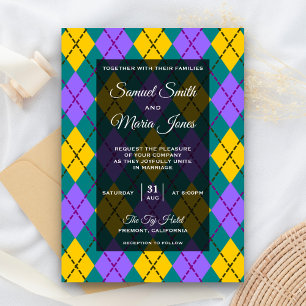 Mardi Gras Faire-part de mariage de Jacquard jaune