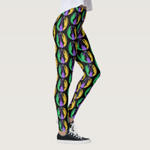 Mardi Gras Fat Dinsdag Paarse goudkreeft Leggings