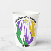 Mardi Gras Fat Dinsdag Paarse goudkreeft Papieren Bekers (Achterkant)