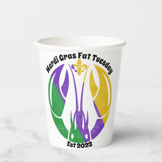 Mardi Gras Fat Dinsdag Paarse goudkreeft Papieren Bekers (Voorkant)