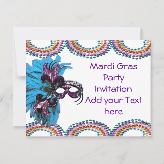 Mardi Gras Fat Mardi Fat Invitation (Devant)