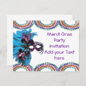 Mardi Gras Fat Mardi Fat Invitation (Devant / Derrière)