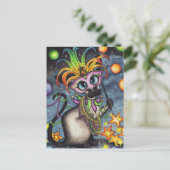 Mardi Gras Fat Tuesday Siamese Cat Briefkaart (Staand voorkant)