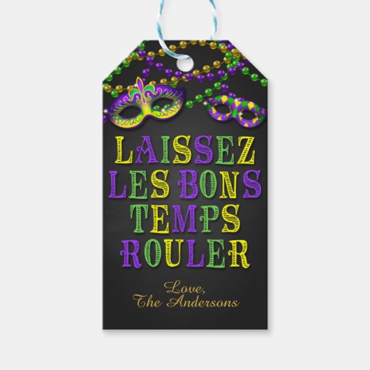 Mardi Gras Favor Tag Cadeaulabel (Voorkant)