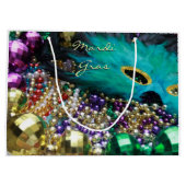 Mardi Gras Feather Mask Party Favor Gift Bags Groot Cadeauzakje (Achterkant)