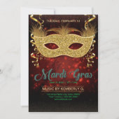 Mardi Gras-feest Flyer Sjabloon Kaart (Voorkant)