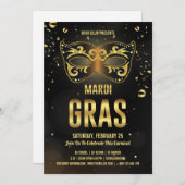 Mardi Gras-feest uitnodiging (Voorkant / Achterkant)