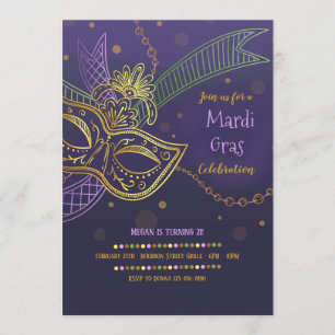 Mardi Gras Feest Uitnodiging