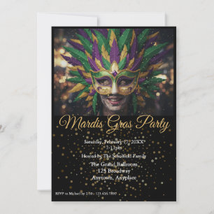 Mardi Gras-feest uitnodiging