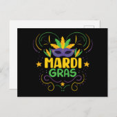 Mardi Gras Feestdagenkaart (Voorkant / Achterkant)