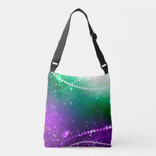 Mardi Gras Feestelijke Paarse Achtergrond Crossbody Tas