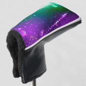 Mardi Gras Feestelijke Paarse Achtergrond Golfheadcover (3/4 voorkant)