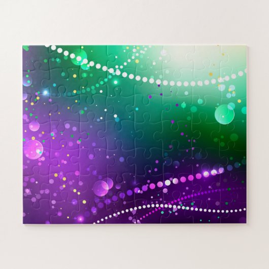 Mardi Gras Feestelijke Paarse Achtergrond Legpuzzel (Horizontaal)