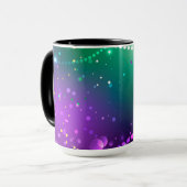 Mardi Gras Feestelijke Paarse Achtergrond Mok (Voorkant links)