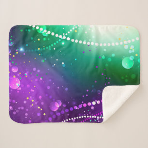 Mardi Gras Feestelijke Paarse Achtergrond Sherpa Deken