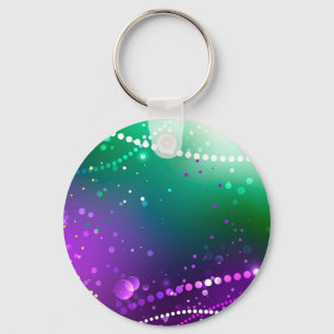 Mardi Gras Feestelijke Paarse Achtergrond Sleutelhanger