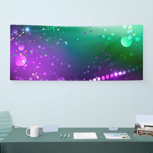 Mardi Gras Feestelijke Paarse Achtergrond Spandoek (Beurs)