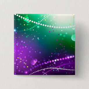 Mardi Gras Feestelijke Paarse Achtergrond Vierkante Button 5,1 Cm