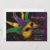 Mardi Gras-feestuitnodiging Kaart (Voorkant)