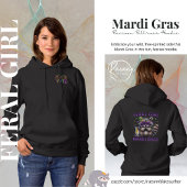 Mardi Gras Feral Girl Raccoon Pullover Hoodie
