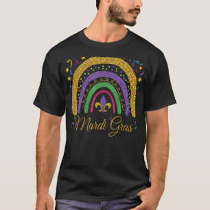 Mardi Gras Festival Rainbow Paarse Green Yellow Ca T-shirt
