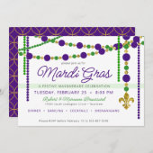 Mardi Gras Festive Carnival Invitation Kaart (Voorkant / Achterkant)