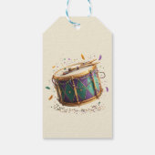 Mardi Gras Festive Drum Cadeaulabel (Achterkant)