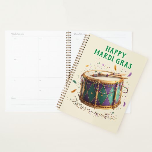 Mardi Gras Festive Drum Planner (Display)