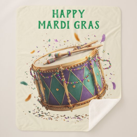 Mardi Gras Festive Drum Sherpa Deken (Voorkant)
