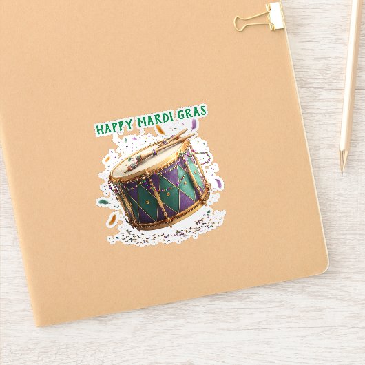 Mardi Gras Festive Drum Sticker (Notitieboek)